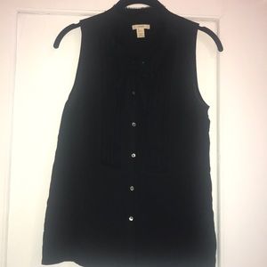 JCrew button down silk blouse with tie neck